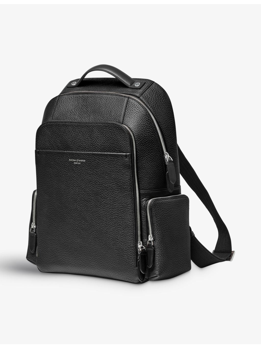 Aspinal of London Reporter pebbled leather backpack, imported from the UK