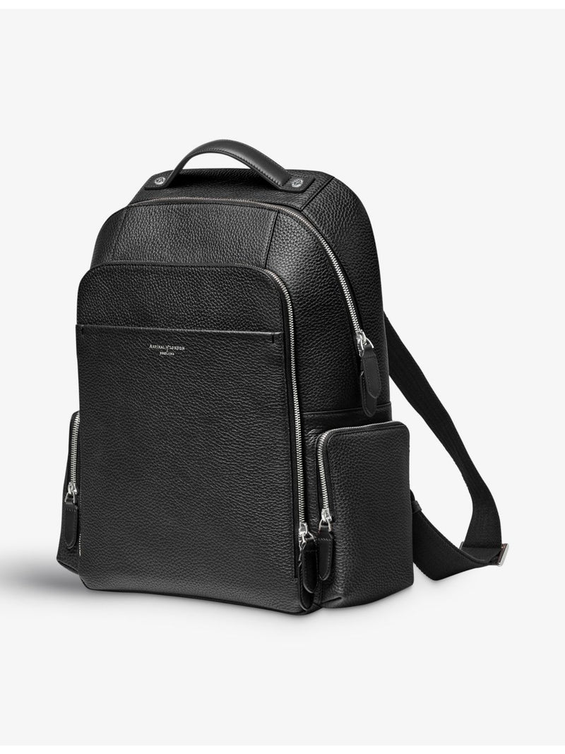Aspinal of London Reporter pebbled leather backpack, imported from the UK