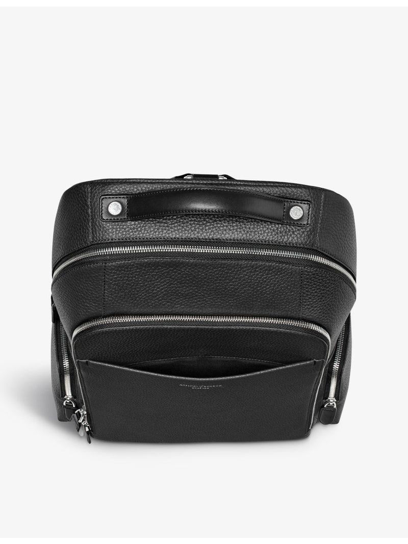 Aspinal of London Reporter pebbled leather backpack, imported from the UK