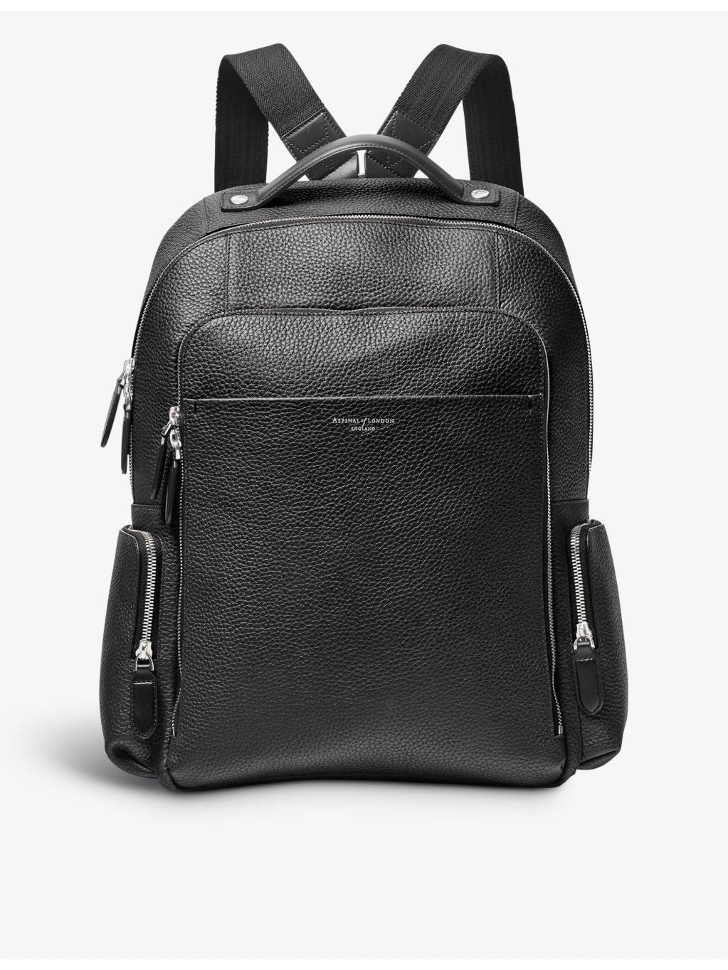 Aspinal of London Reporter pebbled leather backpack, imported from the UK