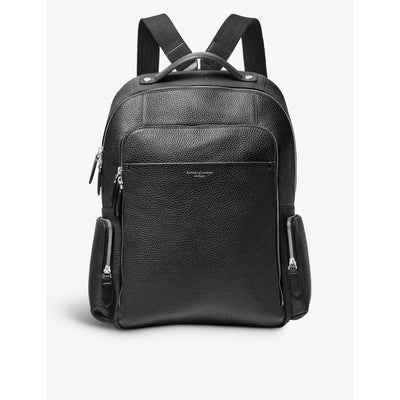 selfridges Aspinal of London Reporter Zipped Pebbled Leather Backpack- Buy online at McGrocer