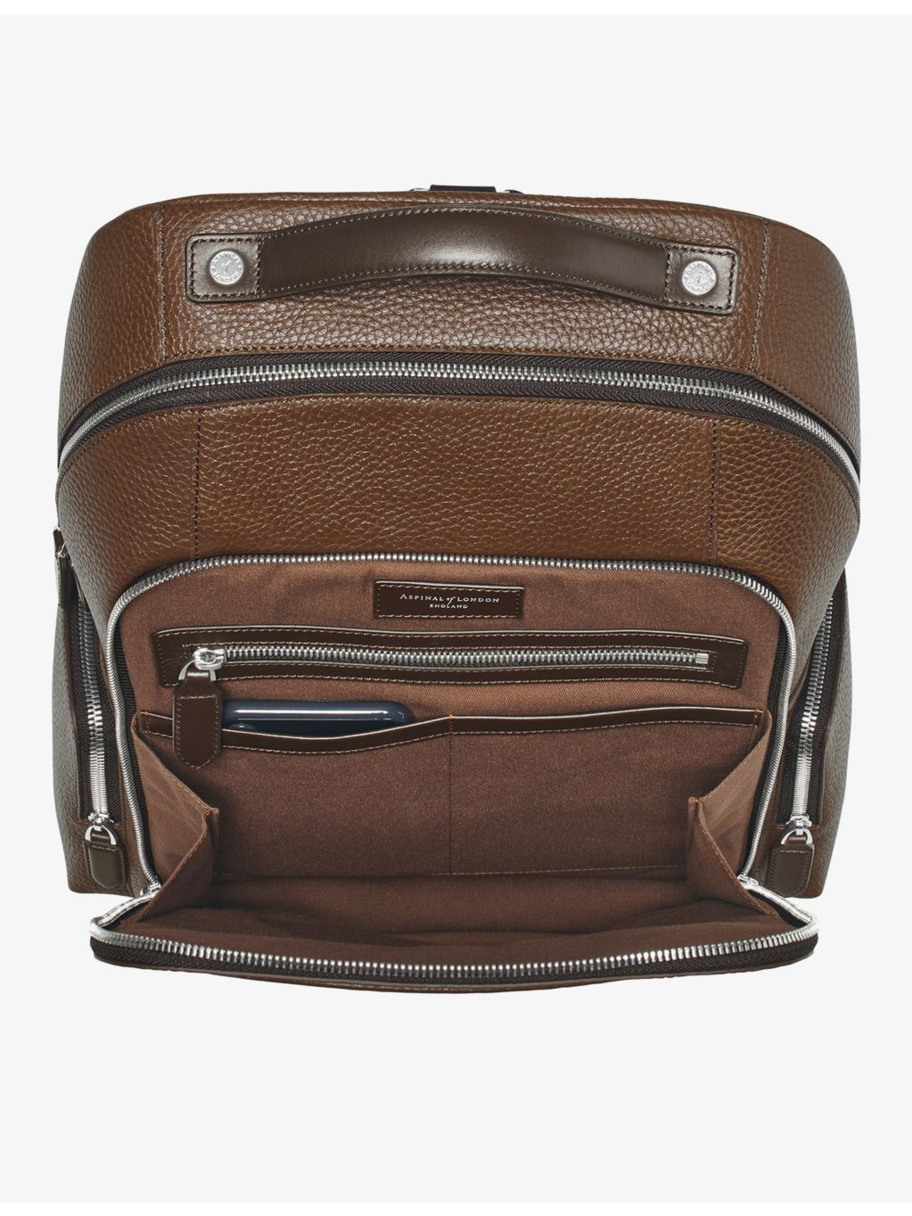 Aspinal of London Reporter grained leather backpack, UK version