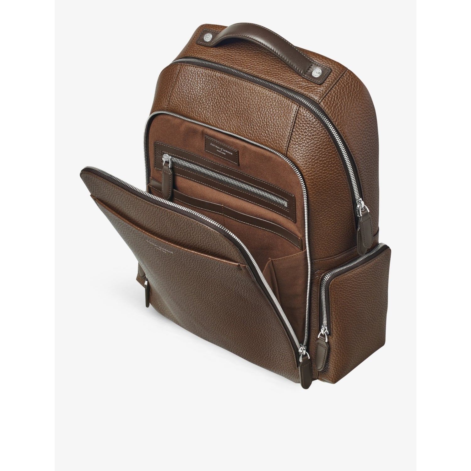 Aspinal of London Reporter grained leather backpack, UK version