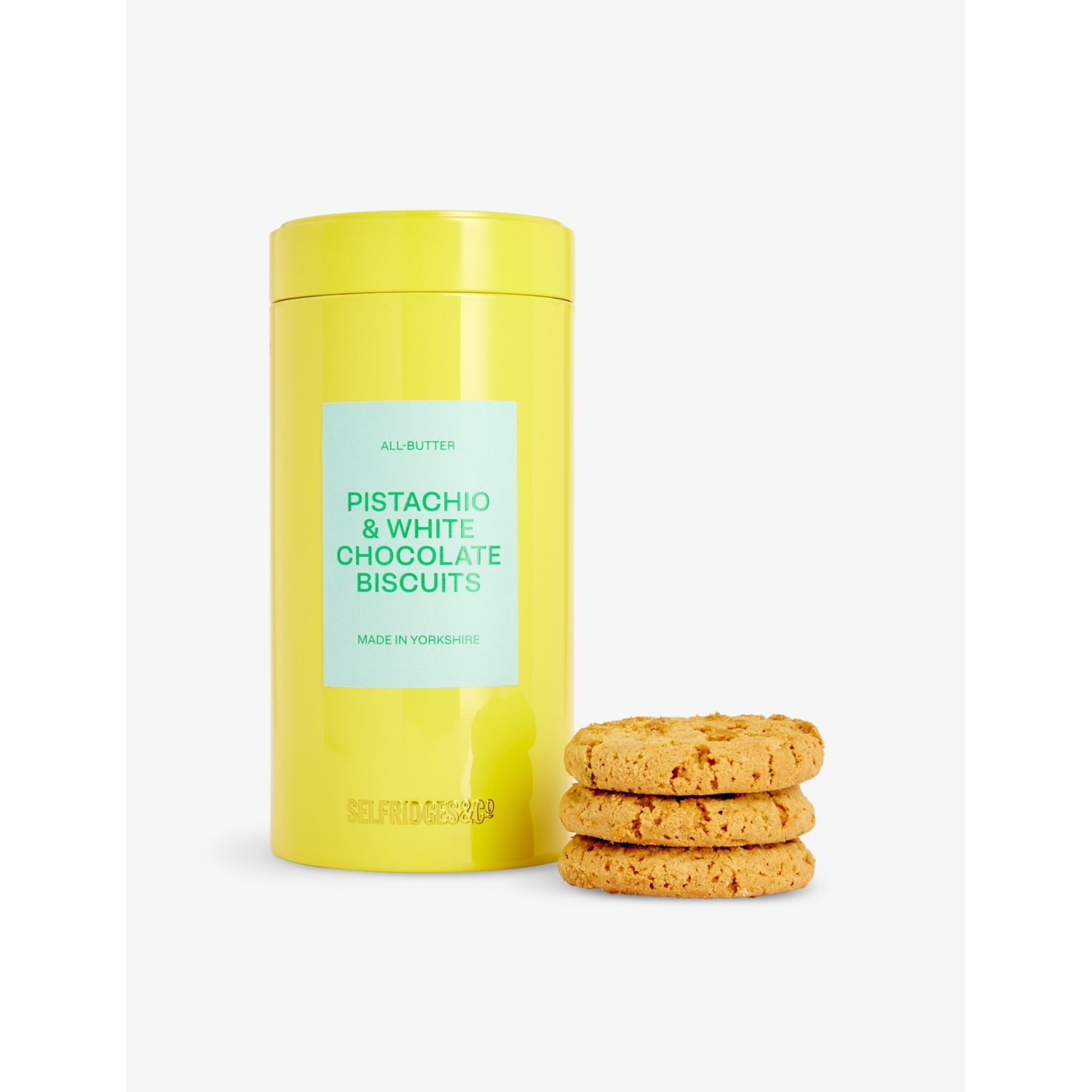 Selfridges Selection pistachio and white chocolate biscuits 200g, imported from the UK