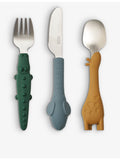Liewood three-piece animal cutlery set with silicone handles (British brand)