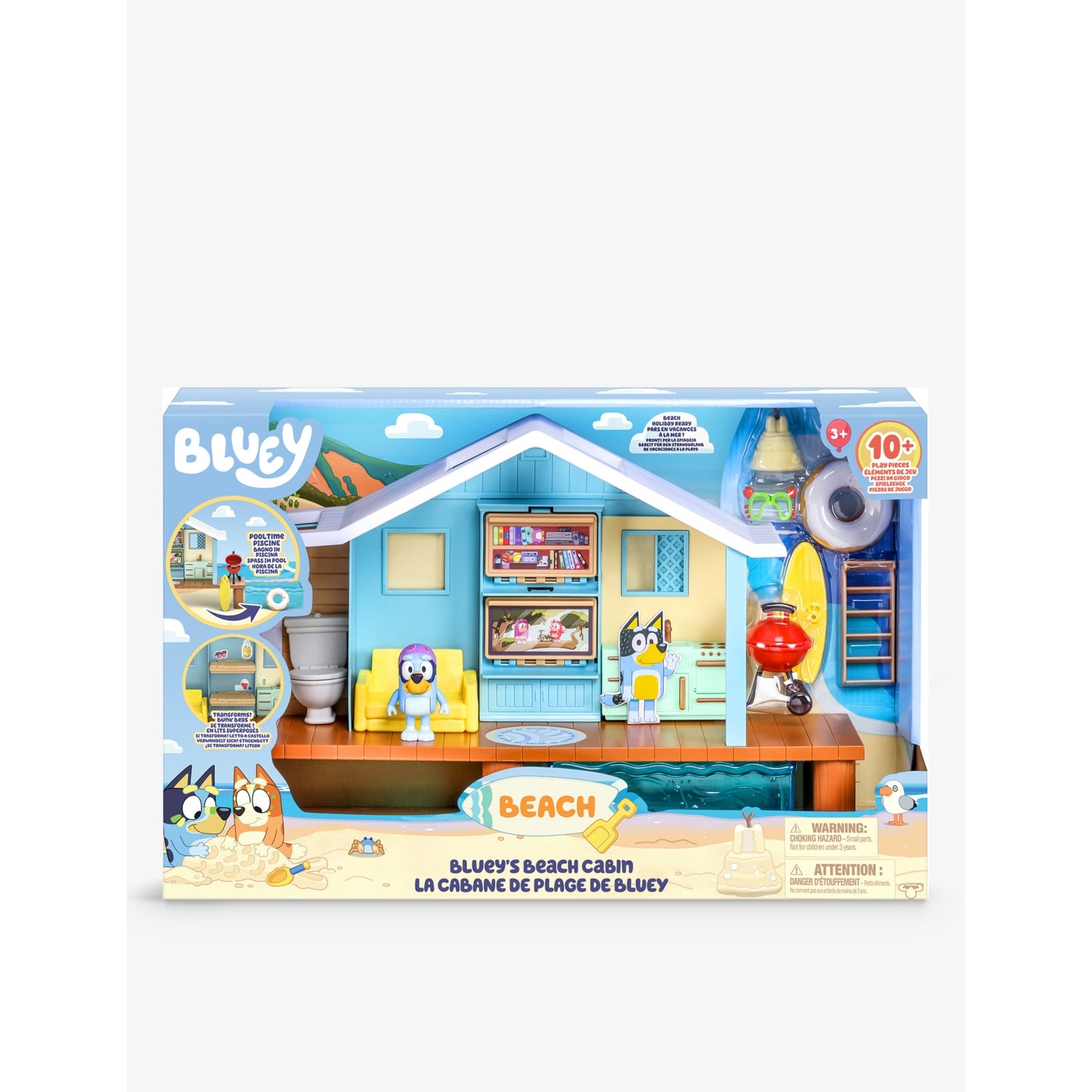 Bluey Beach Cabin Adventure playset 41cm, UK version