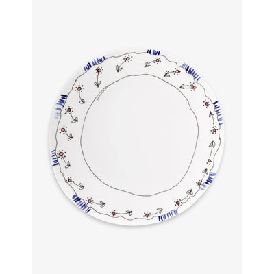 selfridges Serax x Marni Midnight Flowers Flower-motif Bone-China Plate 28cm Set of Two- Buy online at McGrocer