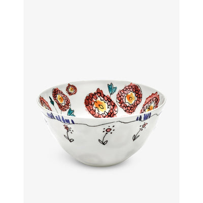 selfridges Serax x Marni Midnight Flowers Flower-Motif Bone China Serving Bowl 15cm Set of Two- Buy online at McGrocer
