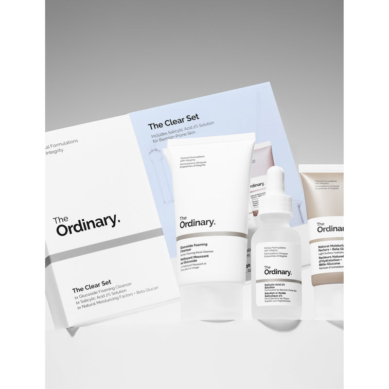 The Ordinary Clear Set skincare blemish-prone trio (British brand)