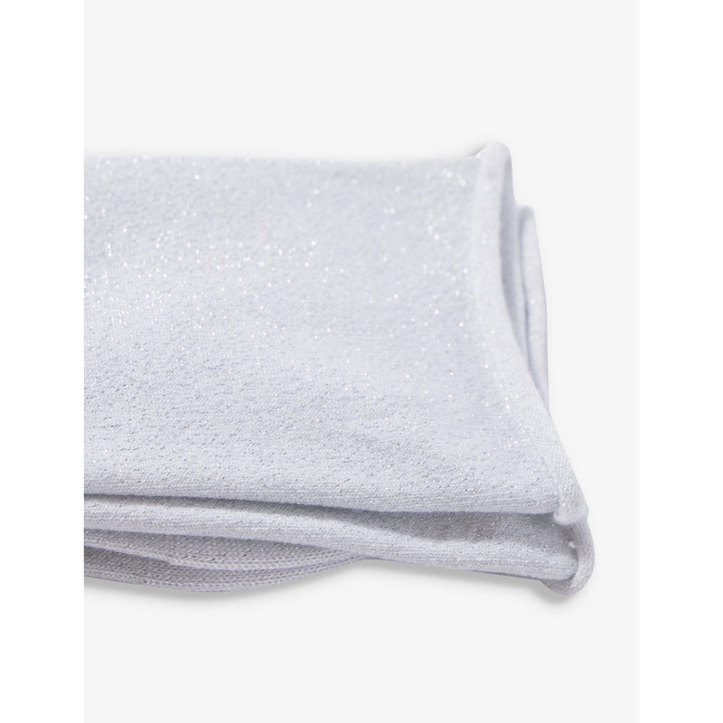 Falke shiny-finish mid-calf knitted socks, imported from the UK