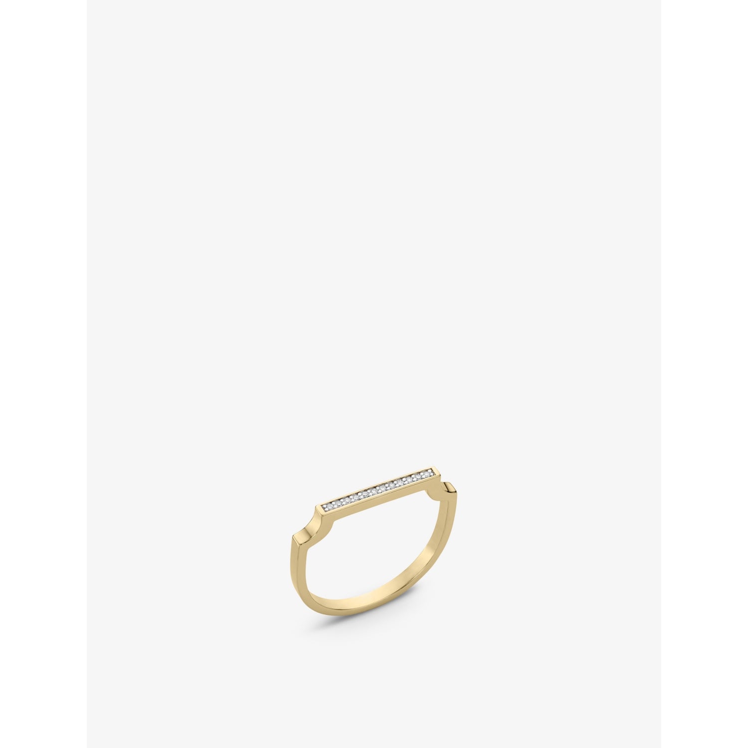 Signature thin 18ct yellow gold-plated vermeil sterling silver and 0.036ct diamond ring - K