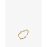 Signature thin 18ct yellow gold-plated vermeil sterling silver and 0.036ct diamond ring - K