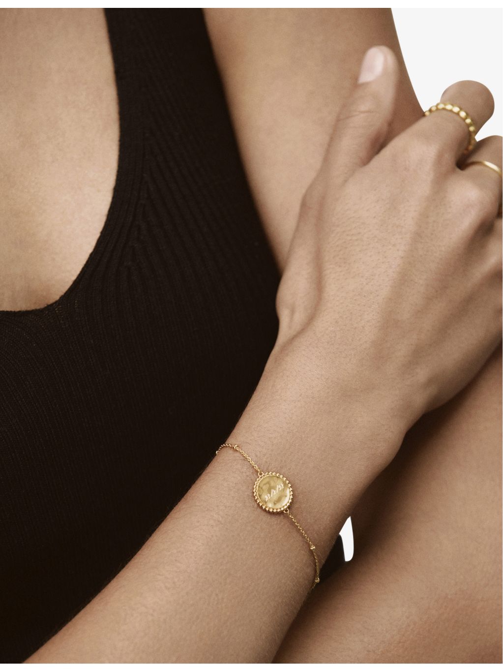 Monica Vinader Deia gold-plated vermeil sterling silver bracelet - British product