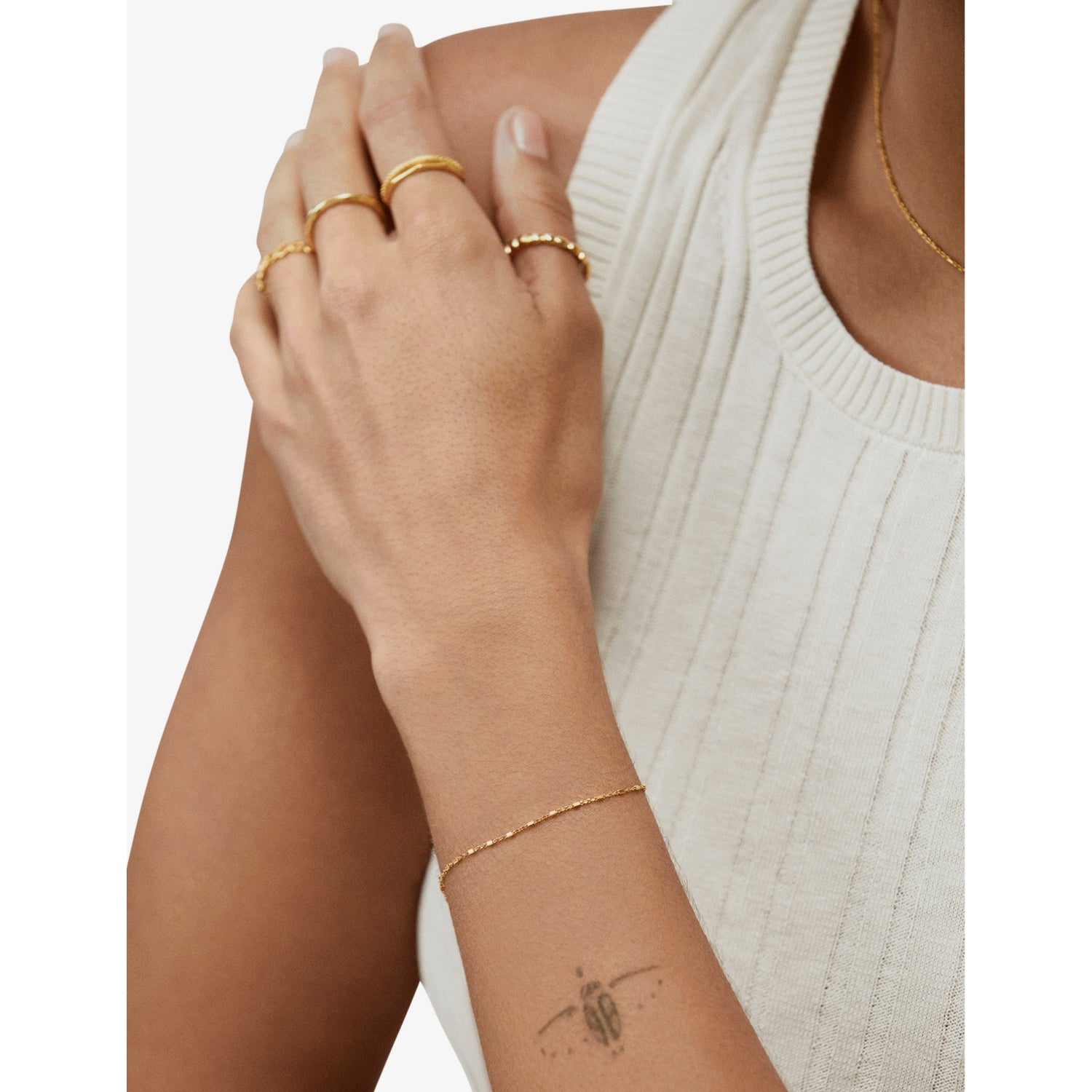 Monica Vinader 18ct yellow gold-plated vermeil sterling silver chain bracelet (British brand)
