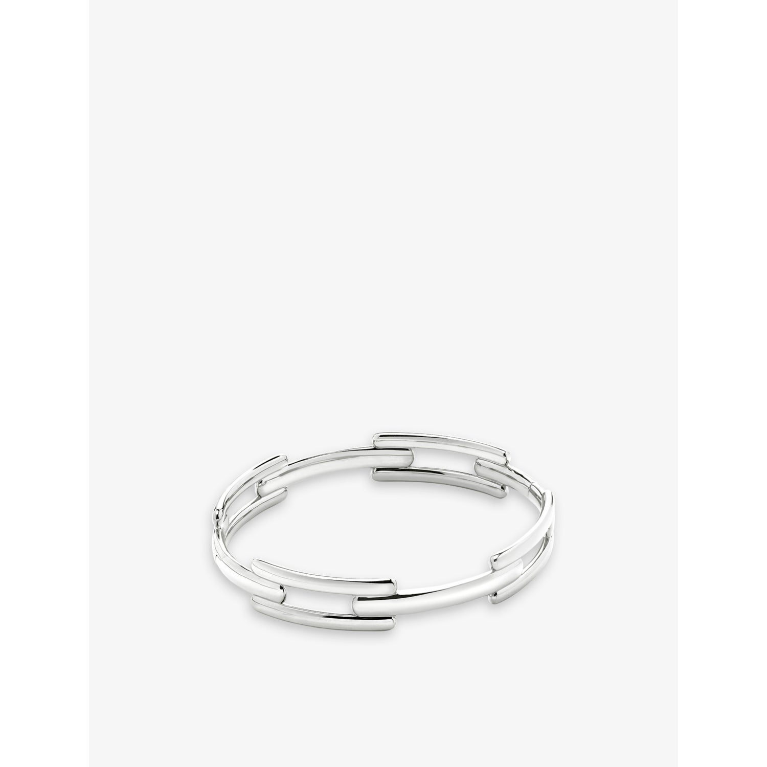 Signature sterling-silver link bangle - S