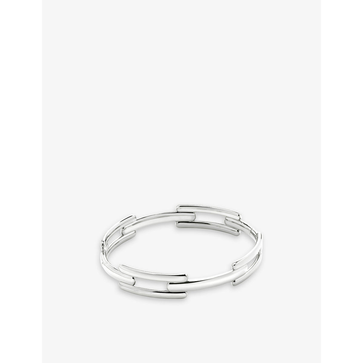 Signature sterling-silver link bangle - S
