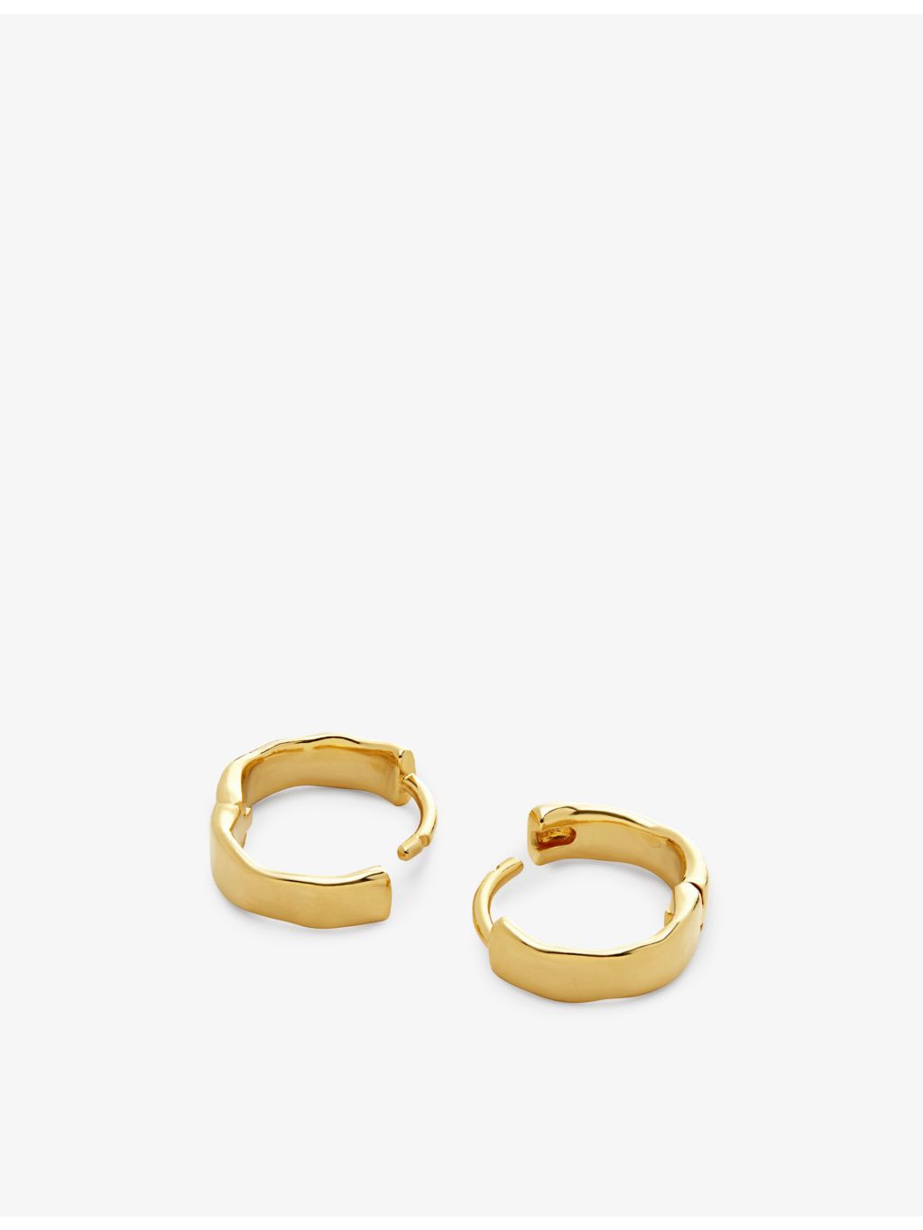 Monica Vinader Siren huggie earrings 18ct gold, imported from the UK