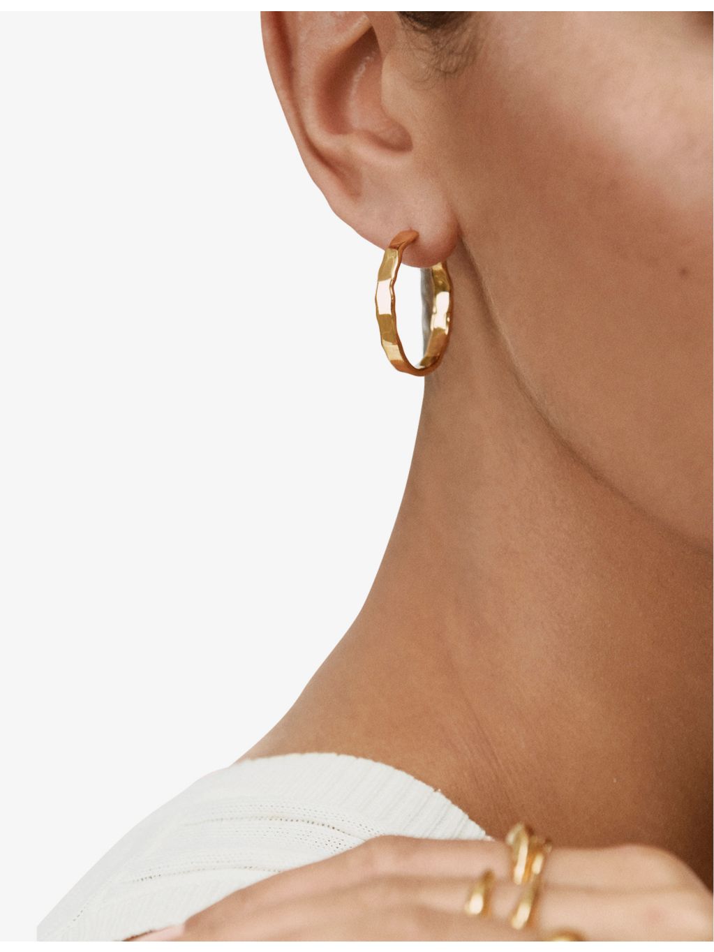 Monica Vinader 18ct gold-plated vermeil hoop earrings medium, UK version
