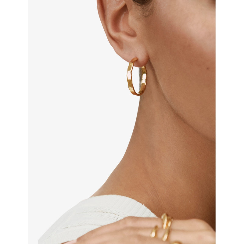 Monica Vinader 18ct gold-plated vermeil hoop earrings medium, UK version
