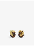 Monica Vinader gold-plated vermeil tiger's eye earrings, UK version
