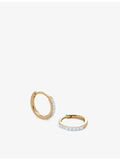 Monica Vinader small 14ct yellow gold diamond huggie earrings - British product
