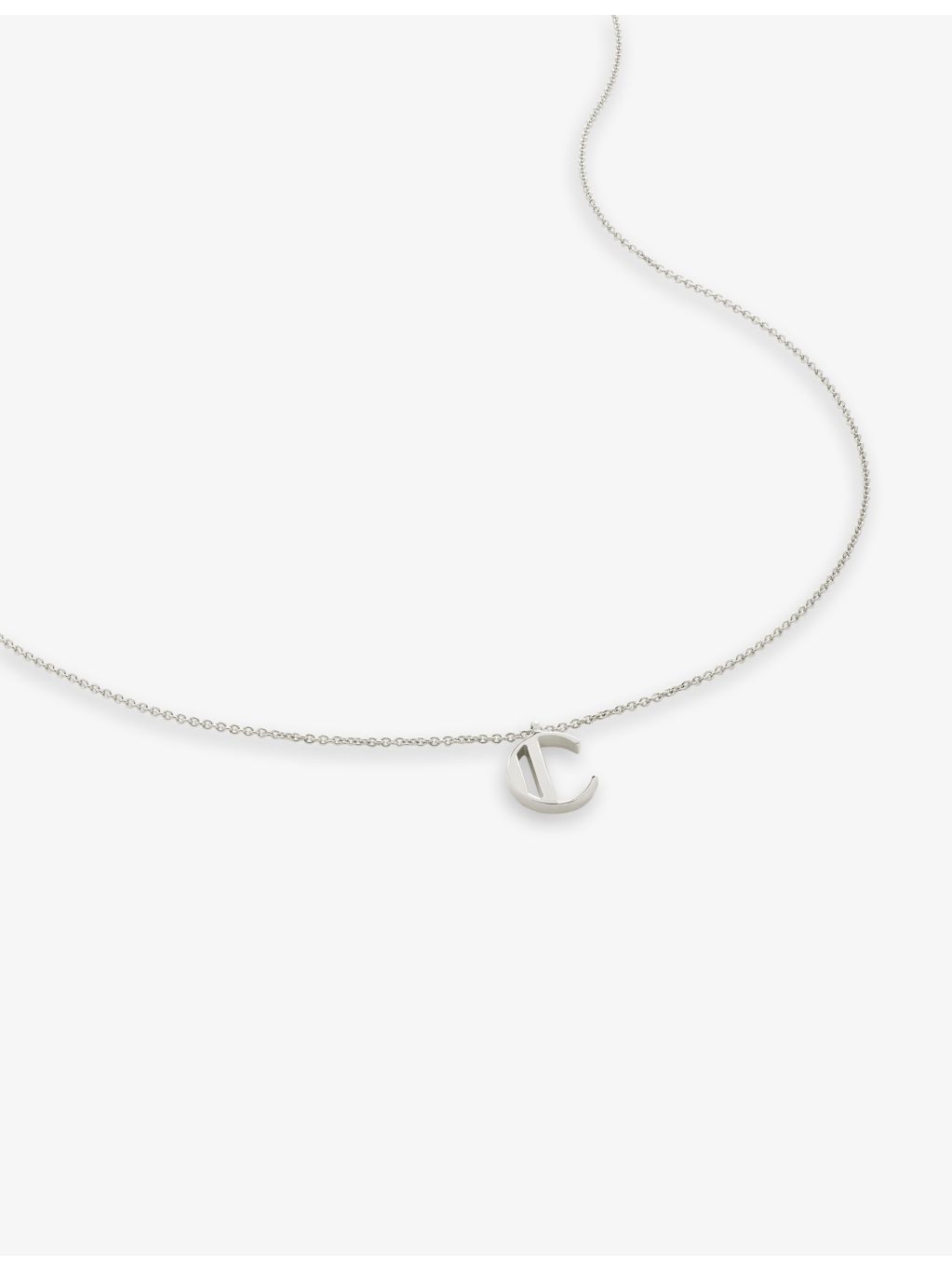 Monica Vinader C letter charm pendant necklace adjustable, imported from the UK