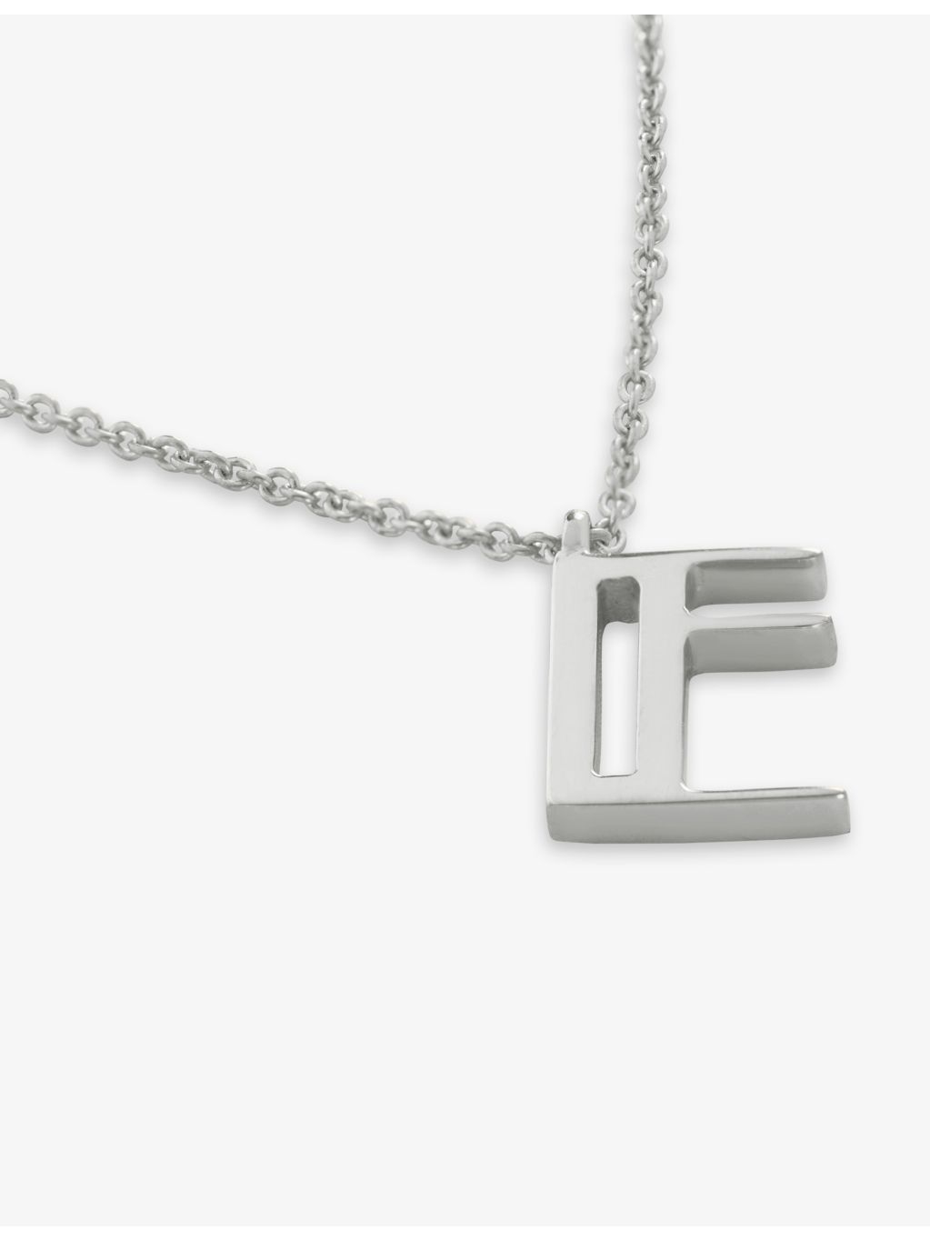 Monica Vinader E letter-charm sterling silver pendant necklace (British brand)