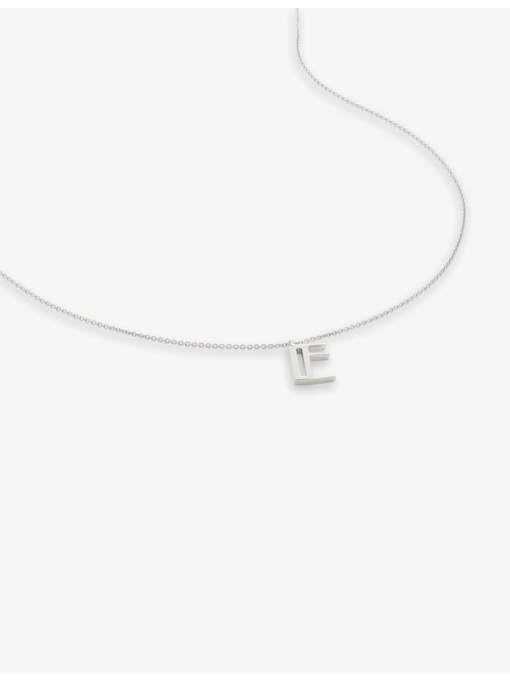 Monica Vinader E letter-charm sterling silver pendant necklace (British brand)