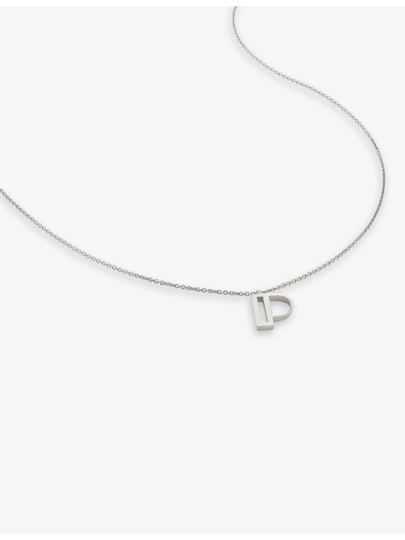 Monica Vinader sterling silver pendant necklace with P letter charm (British brand)