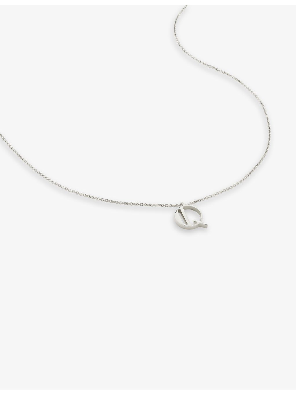 Monica Vinader Q letter-charm sterling-silver pendant necklace (British brand)