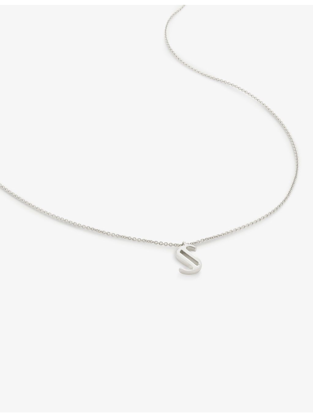 Monica Vinader S letter charm pendant necklace (British brand)