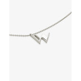Monica Vinader W letter charm pendant necklace recycled sterling silver, UK version