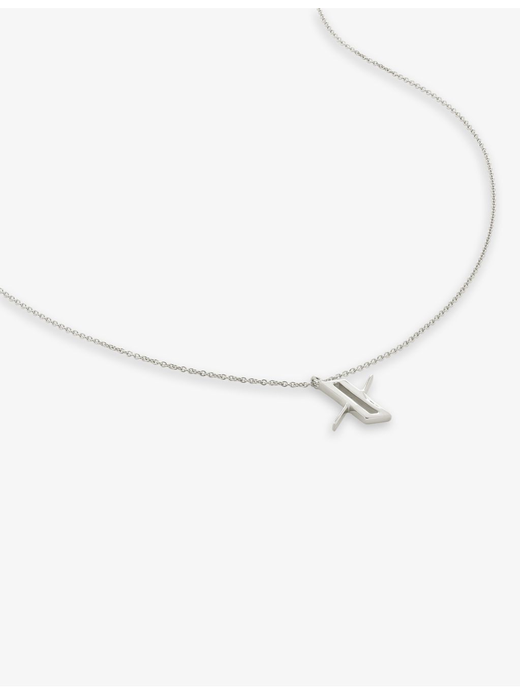 Monica Vinader sterling silver letter X pendant necklace, UK version