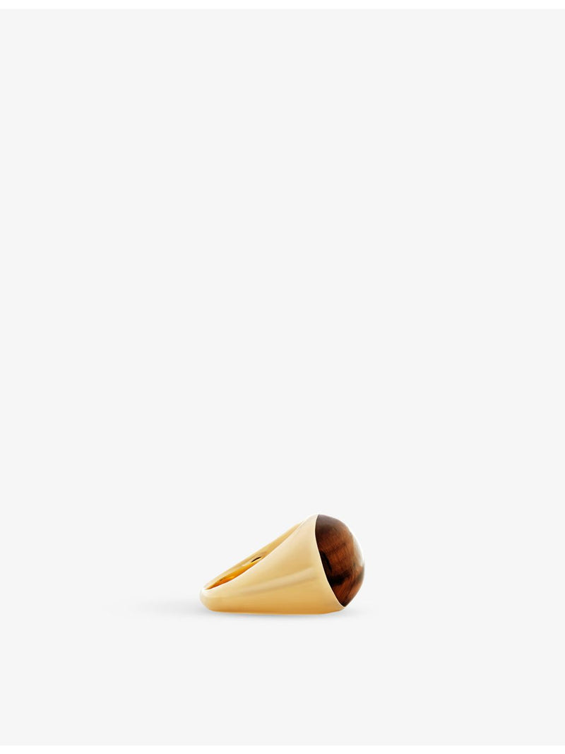 Monica Vinader Tigers Eye ring in gold vermeil (British brand)