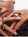 Monica Vinader Tigers Eye ring in gold vermeil (British brand)