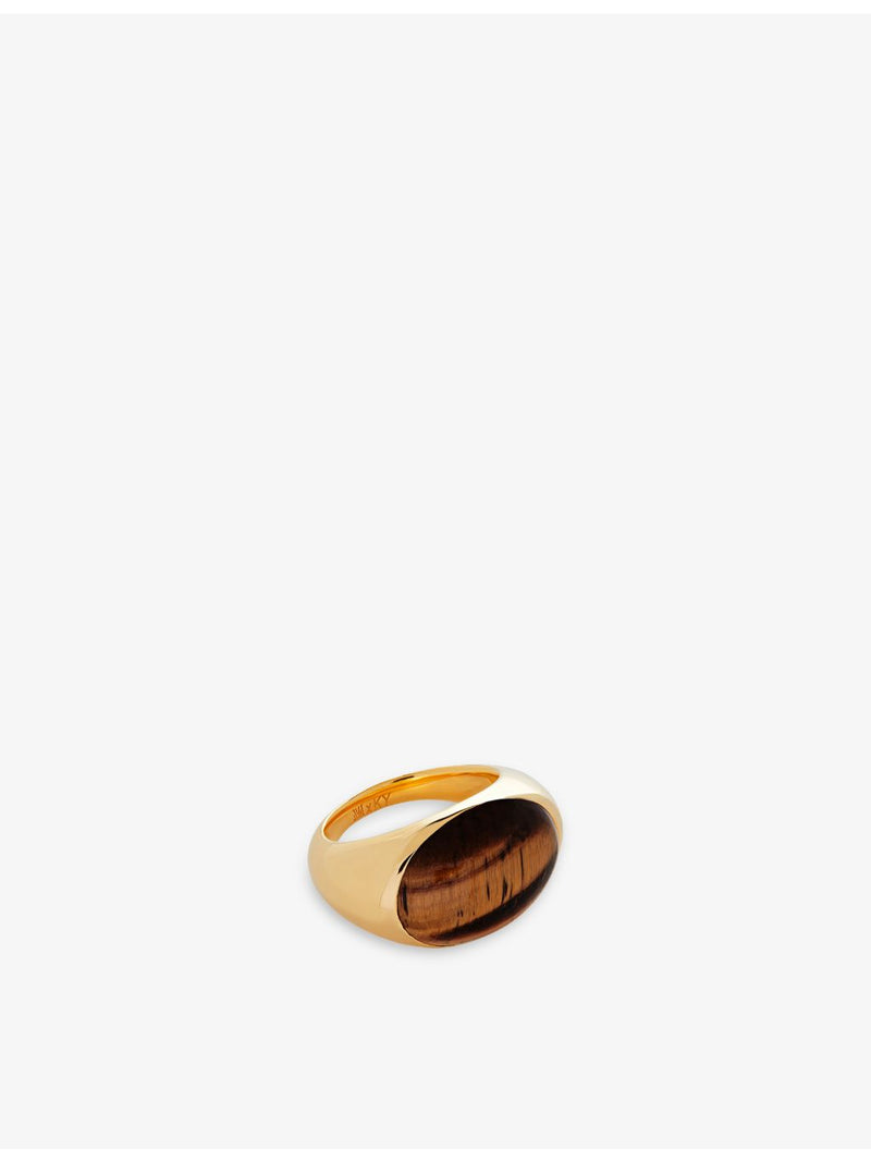 Monica Vinader Tigers Eye ring in gold vermeil (British brand)