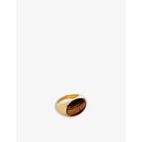 Tigers Eye 18ct yellow-gold vermeil sterling-silver ring - K