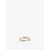 Monica Vinader 14ct yellow gold crossover diamond ring, imported from the UK