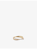 Monica Vinader 14ct yellow gold crossover diamond ring, imported from the UK