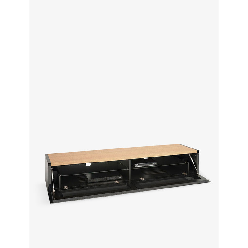 Panorama light oak and grey oak TV stand (British brand)