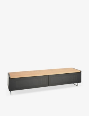 Panorama light oak and grey oak TV stand (British brand)
