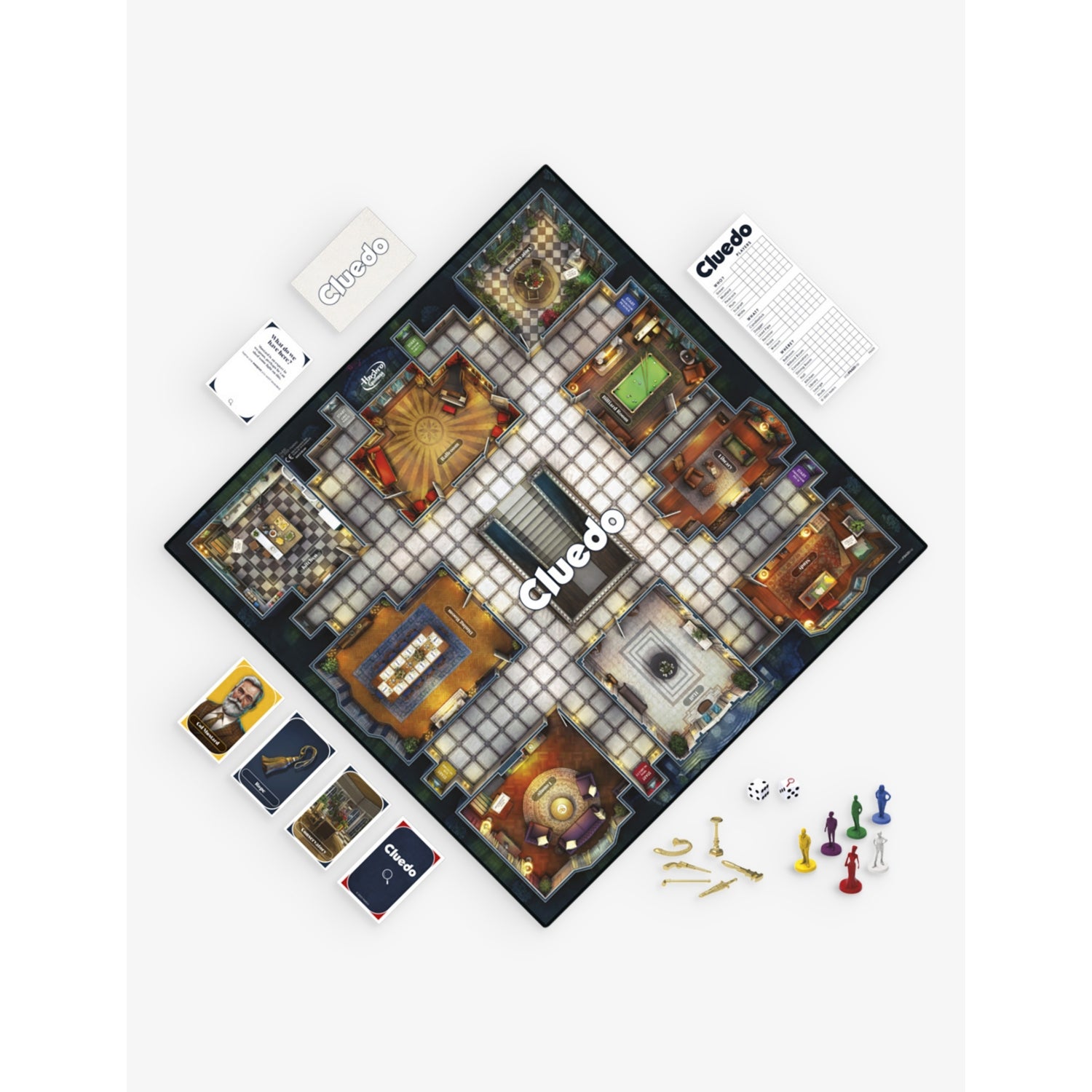 Hasbro Cluedo board game with tokens and cards (British brand)