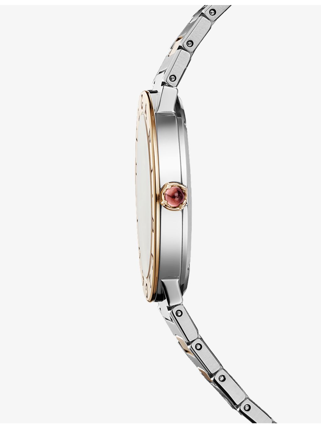 Bvlgari stainless steel rose gold diamond quartz watch, UK version