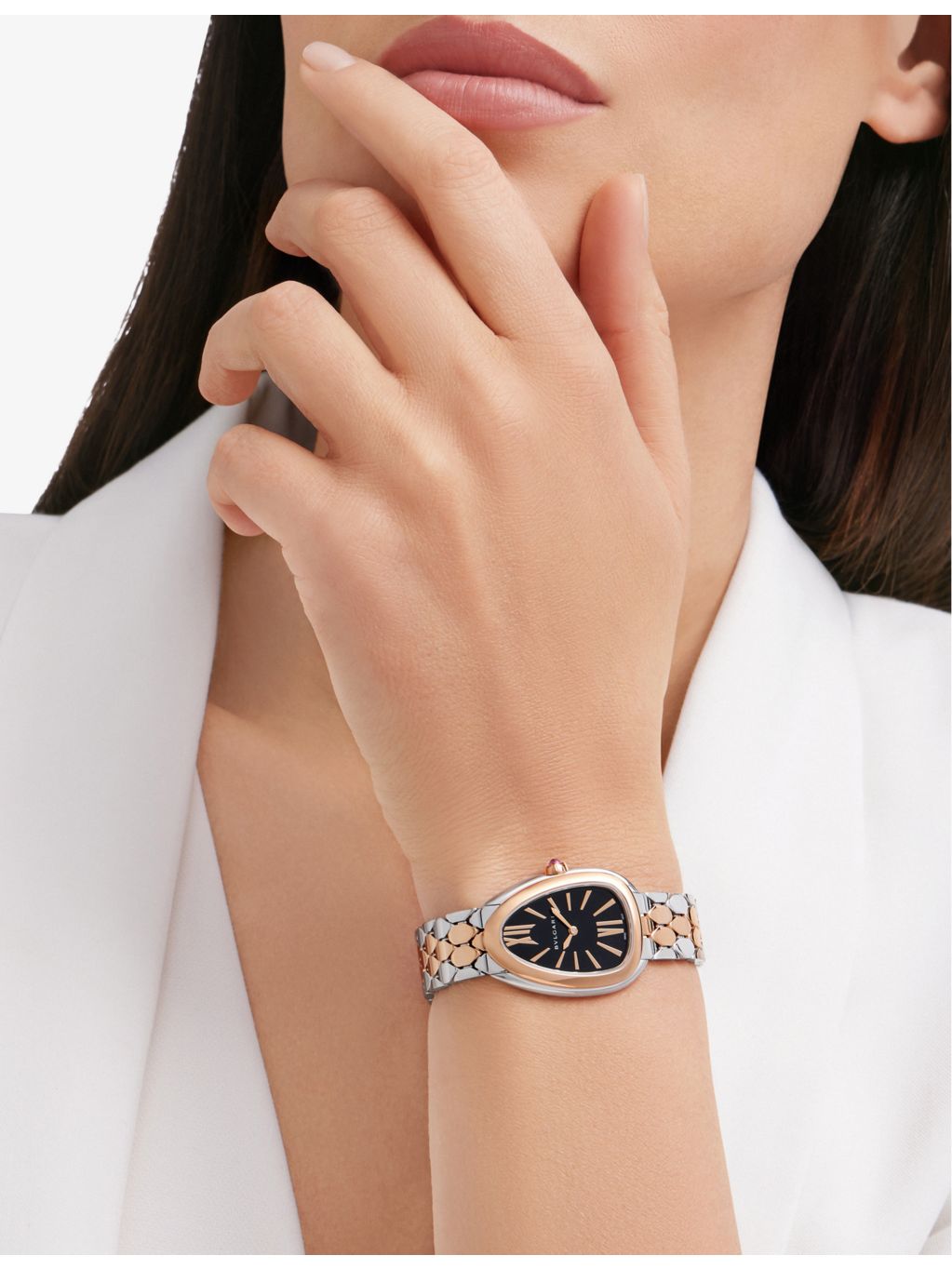 Bvlgari Serpenti Seduttori rose-gold stainless-steel watch 33mm, UK version