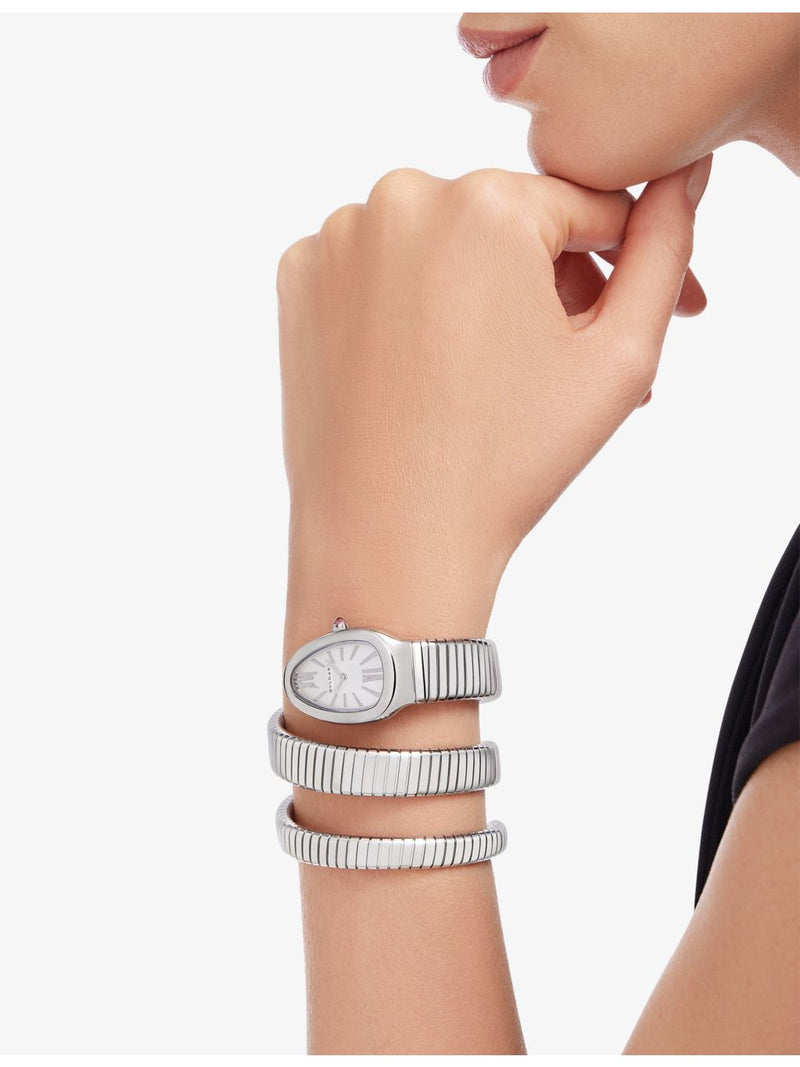 Bvlgari Serpenti Tubogas stainless steel watch 35mm, UK version