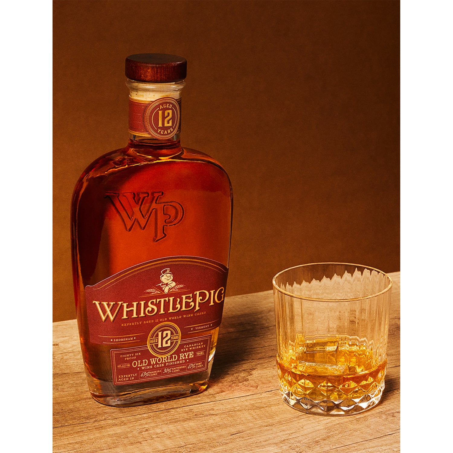 Whistlepig 12-year Old World rye whiskey 750ml, imported from the UK