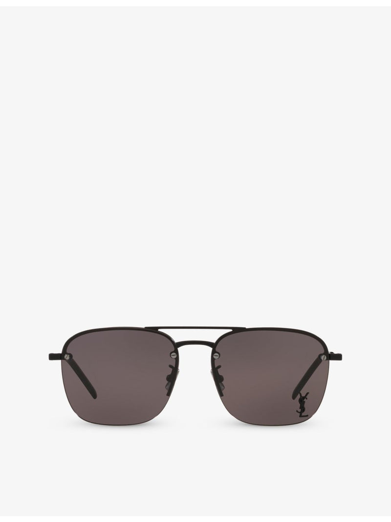 Saint Laurent rectangular metal sunglasses YS000490, imported from the UK