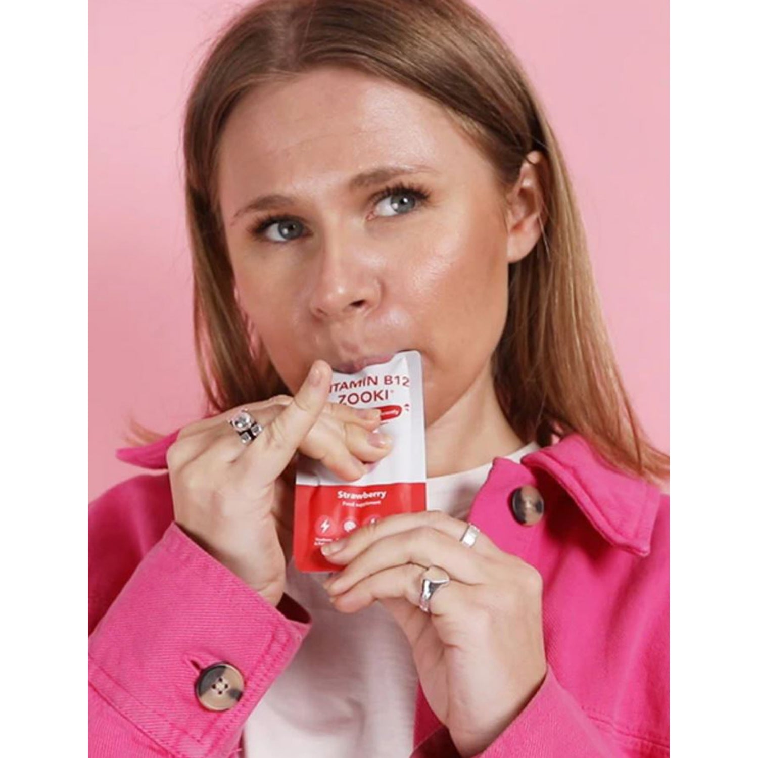 Zooki Vitamin B12 strawberry sachets 30 x 10ml, imported from the UK