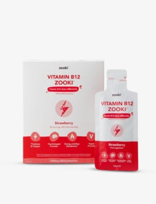 Zooki Vitamin B12 strawberry sachets 30 x 10ml, imported from the UK