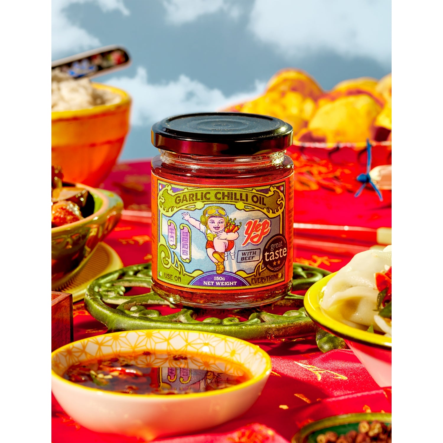 Yep garlic chilli oil with beef condiment 150g, UK version